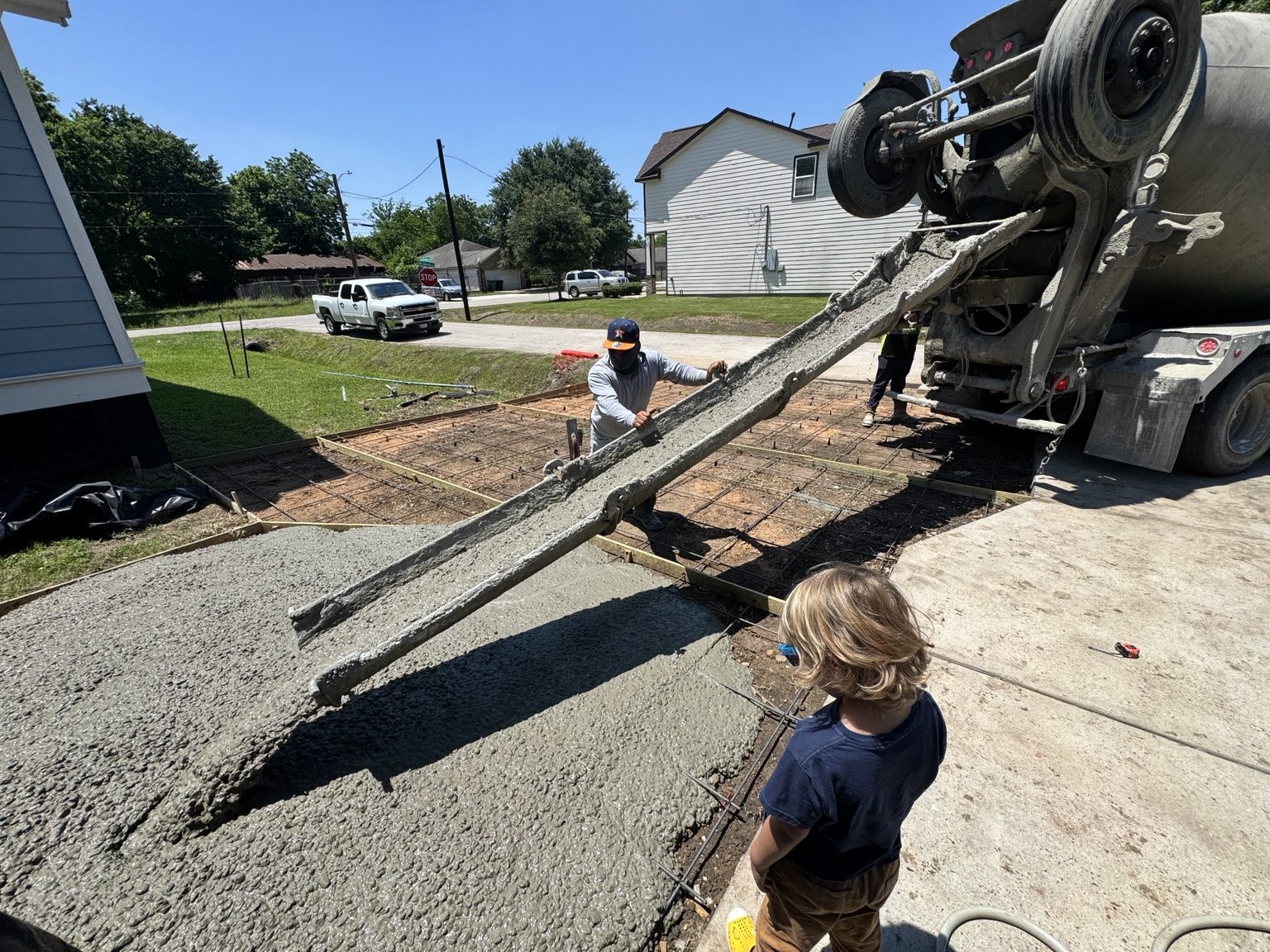 Concrete pour in progress