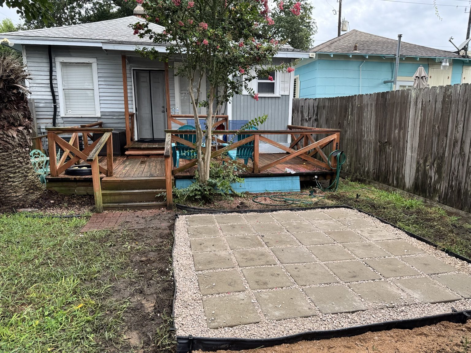 Finished backyard patio installation