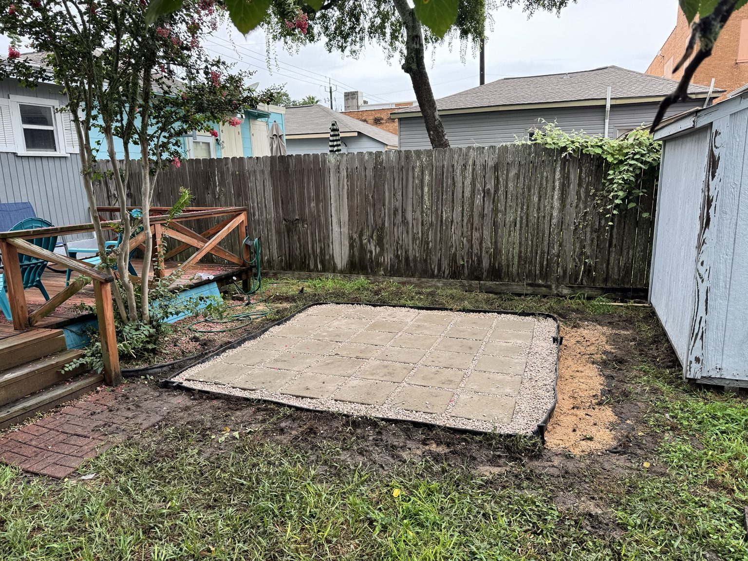 Finished backyard patio and paver project
