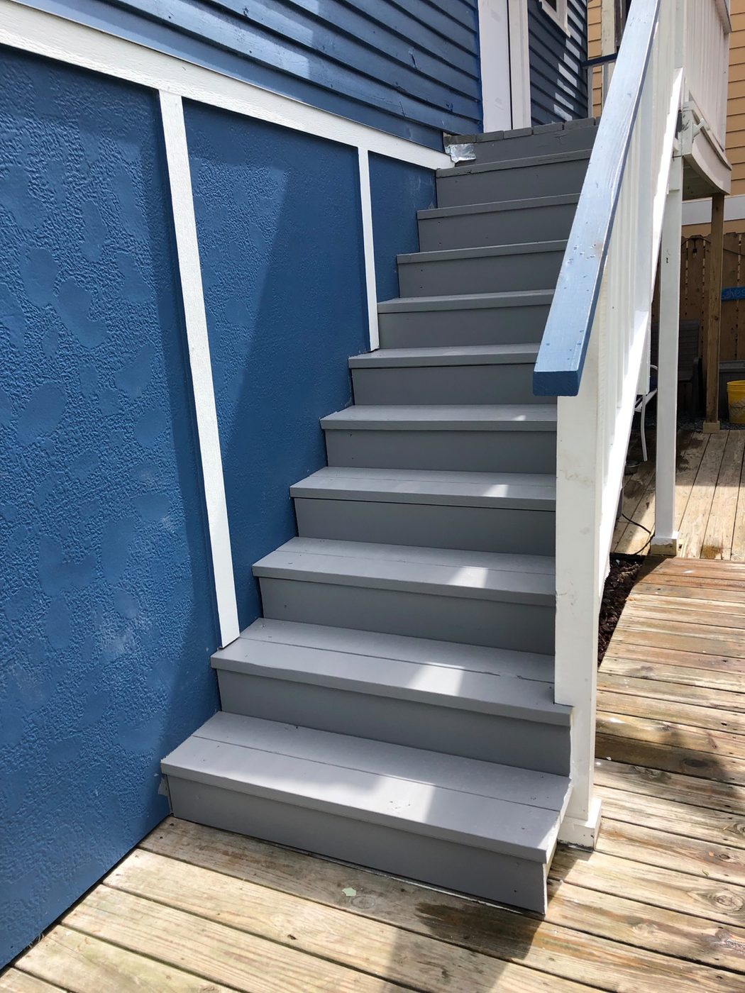 Exterior stairs after repair and paint