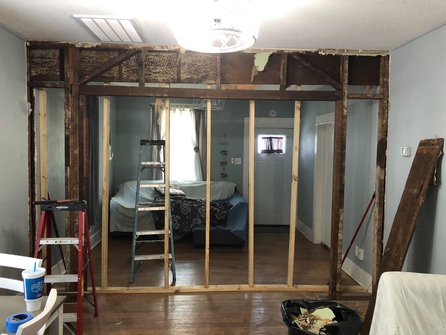 Wall framing during repair
